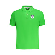 Green Cotton Men Polo Shirt