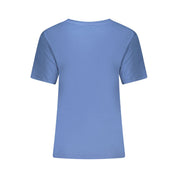 Blue Cotton Women T-Shirt