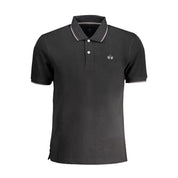 Black Cotton Men Polo Shirt