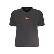 Black Cotton Women T-Shirt