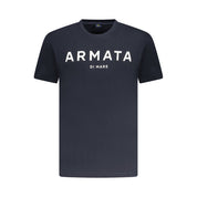 Blue Cotton Men T-Shirt