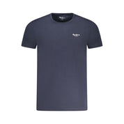 Blue Cotton Men T-Shirt