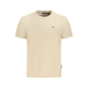 Beige Cotton Men T-Shirt