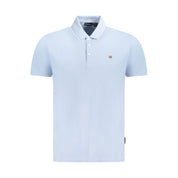 Light Blue Cotton Men Polo Shirt