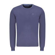 Blue Cotton Men Sweater