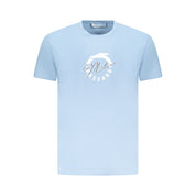 Light Blue Cotton Men T-Shirt