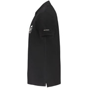 Black Cotton Men Polo Shirt