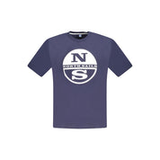Blue Cotton Men T-Shirt