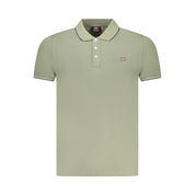 Green Cotton Men Polo Shirt