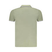 Green Cotton Men Polo Shirt