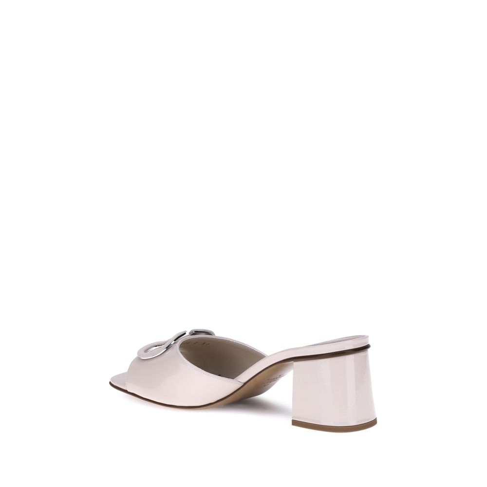 Beige Calf Leather Bos Taurus Sandals