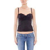 Black Elastane Women's Intimate Top