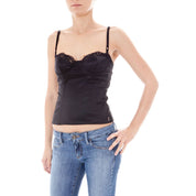 Black Elastane Women's Intimate Top