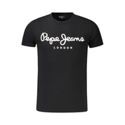 Black Cotton Men T-Shirt