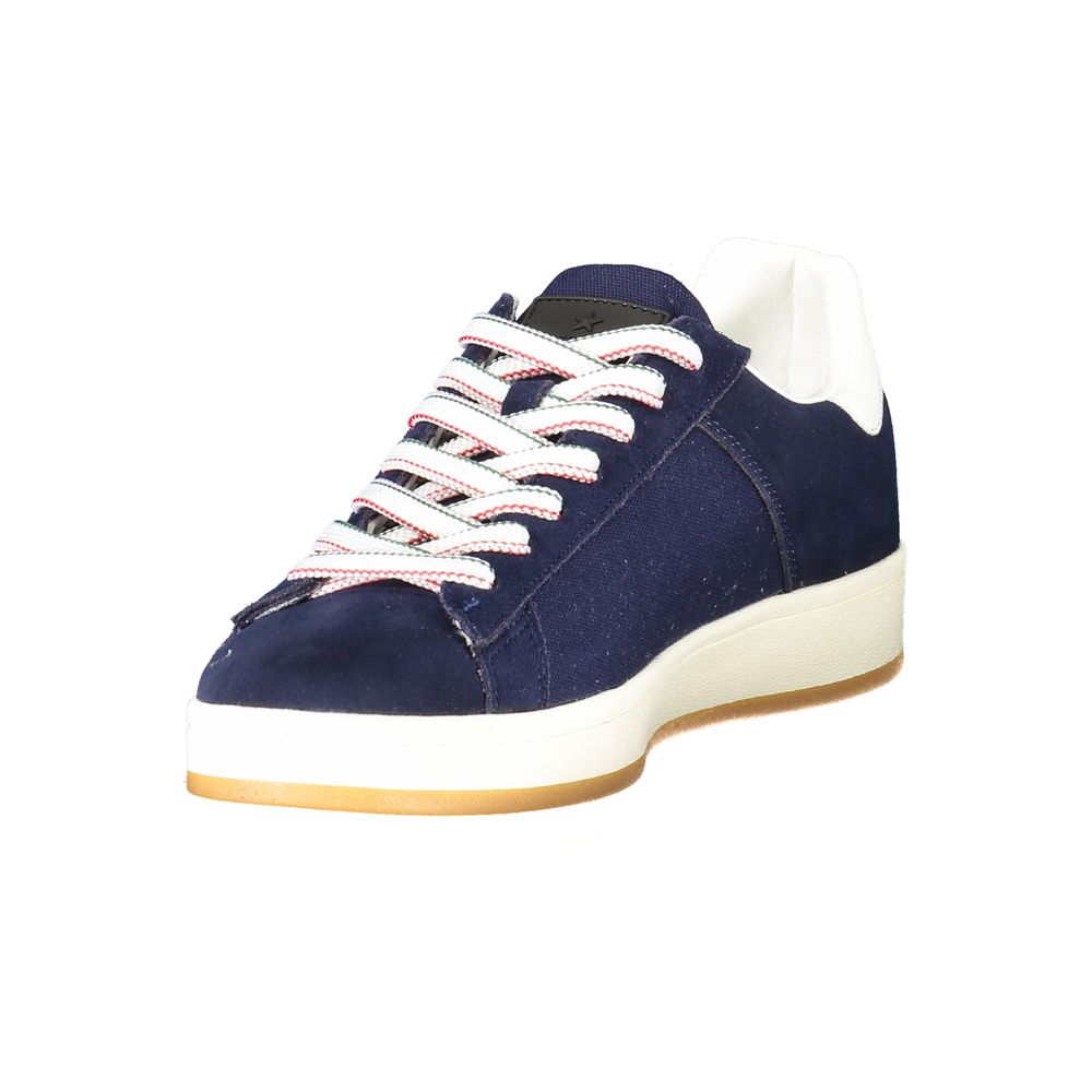 Blue Polyurethane Men Sneaker
