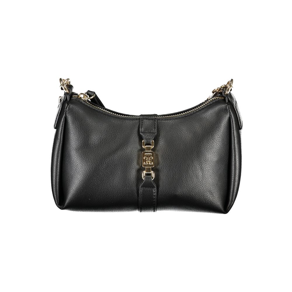 Black Polyester Women Shoulder Bag