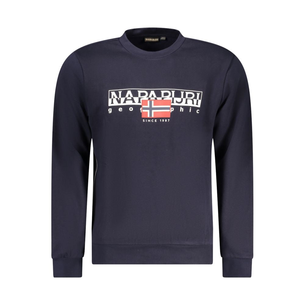 Blue Cotton Men Sweater