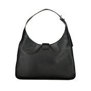 Black Polyurethane Women Handbag