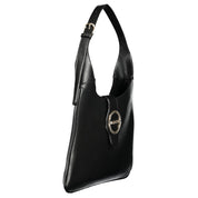 Black Polyurethane Women Handbag