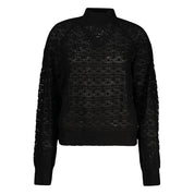 Black Alpaca Leather Sweater