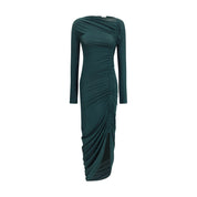 Green Viscose Casual Dress