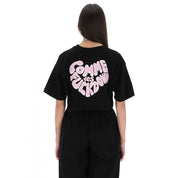 Black Cotton Women T-Shirt