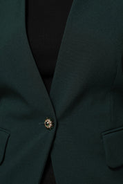 Green Single Breasted One Button Coat Jacket