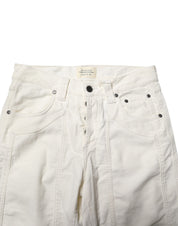 White Cotton Stretch Straight Fit Men Denim Jeans