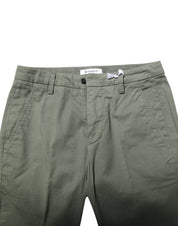 Green Mid Waist Skinny Fit Casual Pants