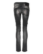Dark Gray Cotton Slim Fit Denim Low Waist Denim Jeans