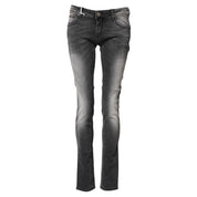 Dark Gray Cotton Slim Fit Denim Low Waist Denim Jeans