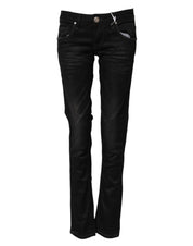 Black Cotton Slim Fit Denim Low Waist Denim Jeans