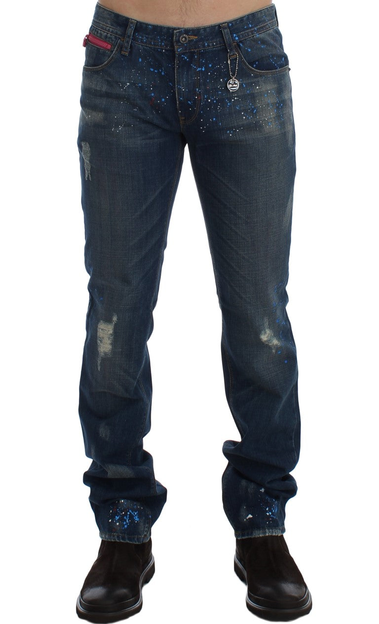 Slim-Fit-Hosenjeans in blauer Waschfarbe