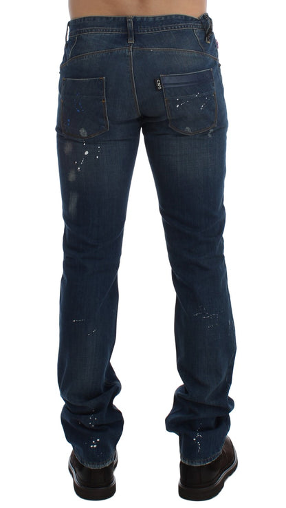 Slim-Fit-Hosenjeans in blauer Waschfarbe