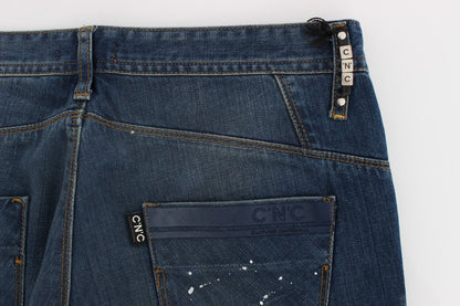 Slim-Fit-Hosenjeans in blauer Waschfarbe