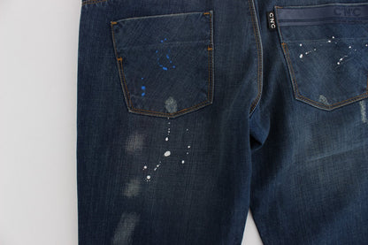 Slim-Fit-Hosenjeans in blauer Waschfarbe