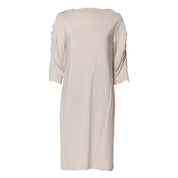 Ivory Viscose Sheath Knee Length Dress