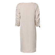 Ivory Viscose Sheath Knee Length Dress