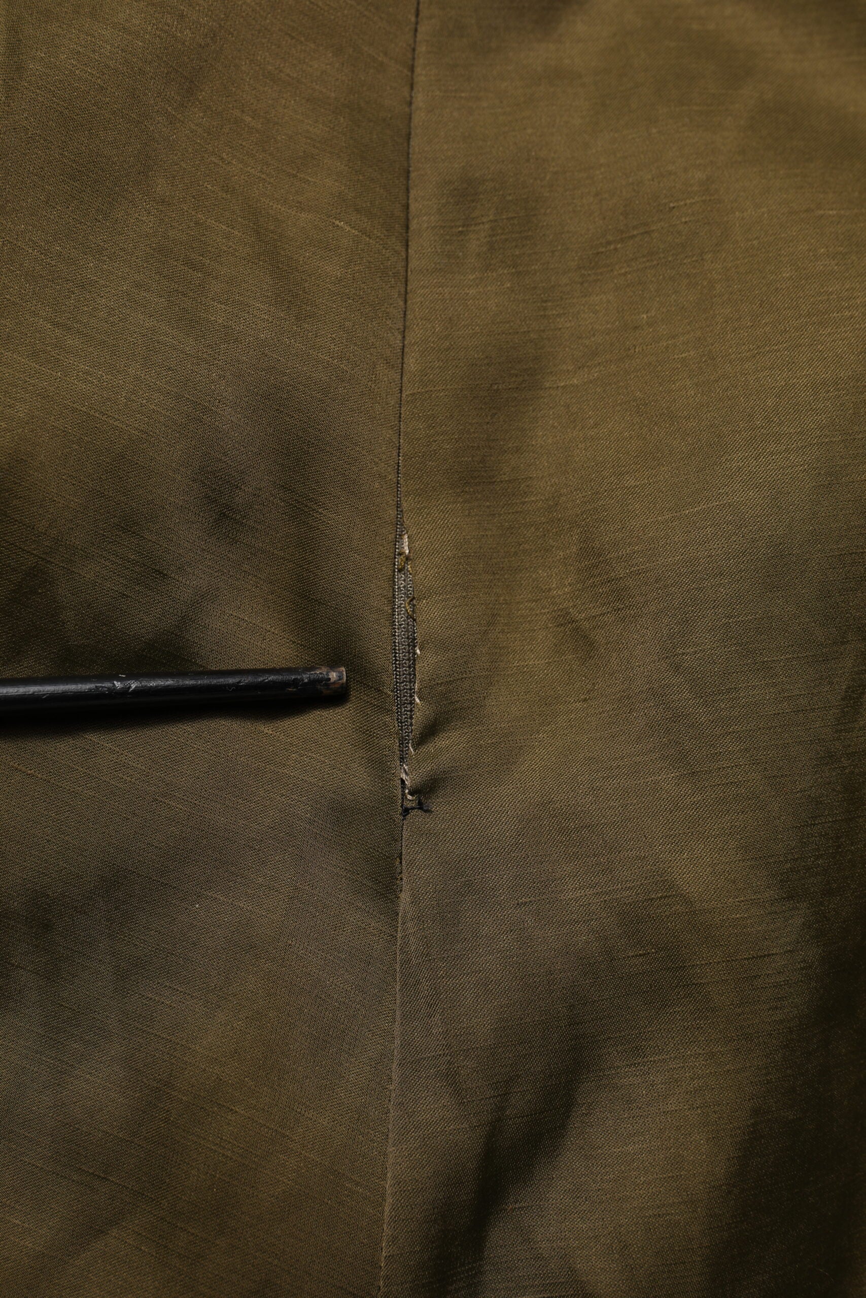 Olive Green Viscose A-line High Waist Midi Skirt