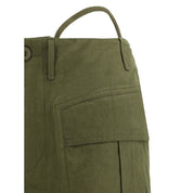 Green Cotton Flared Pants