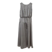 Gray Silk Casual Dress