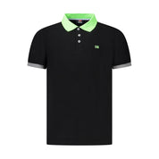 Black Cotton Men Polo Shirt