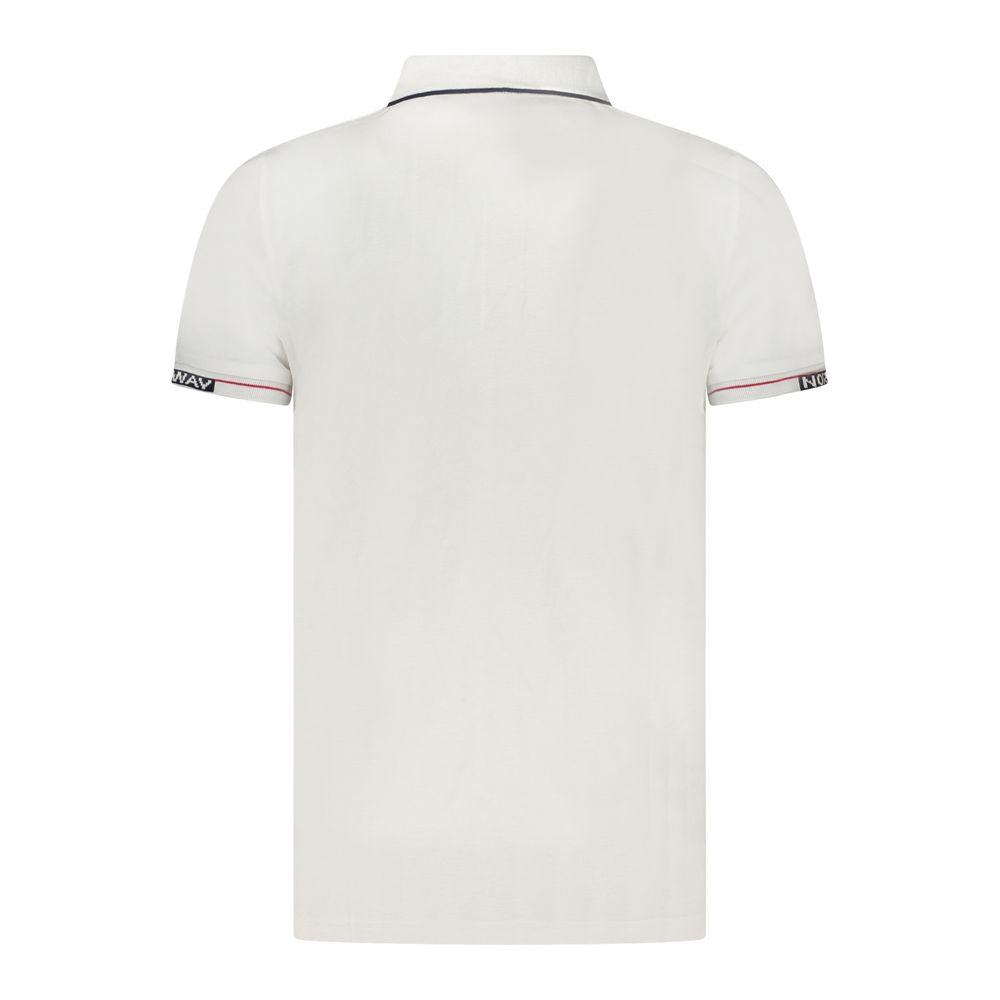 White Cotton Men Polo Shirt