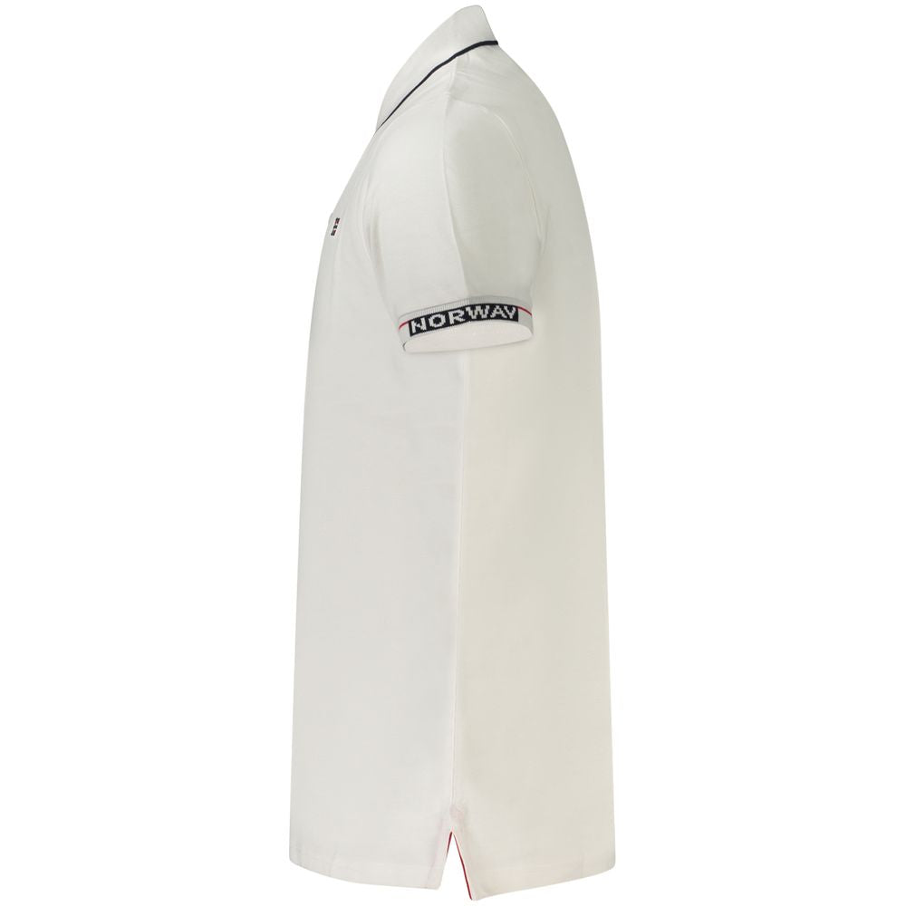 White Cotton Men Polo Shirt
