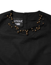 Black Cotton Sleeveless Women Tank T-shirt