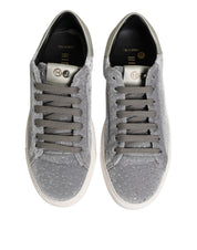 Gray Suede Low Top Lace Up Sneakers Shoes