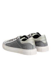 Gray Suede Low Top Lace Up Sneakers Shoes