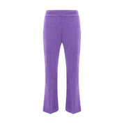 Purple Cotton Casual Pants