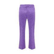 Purple Cotton Casual Pants