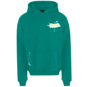 Green Cotton Men Hoodie